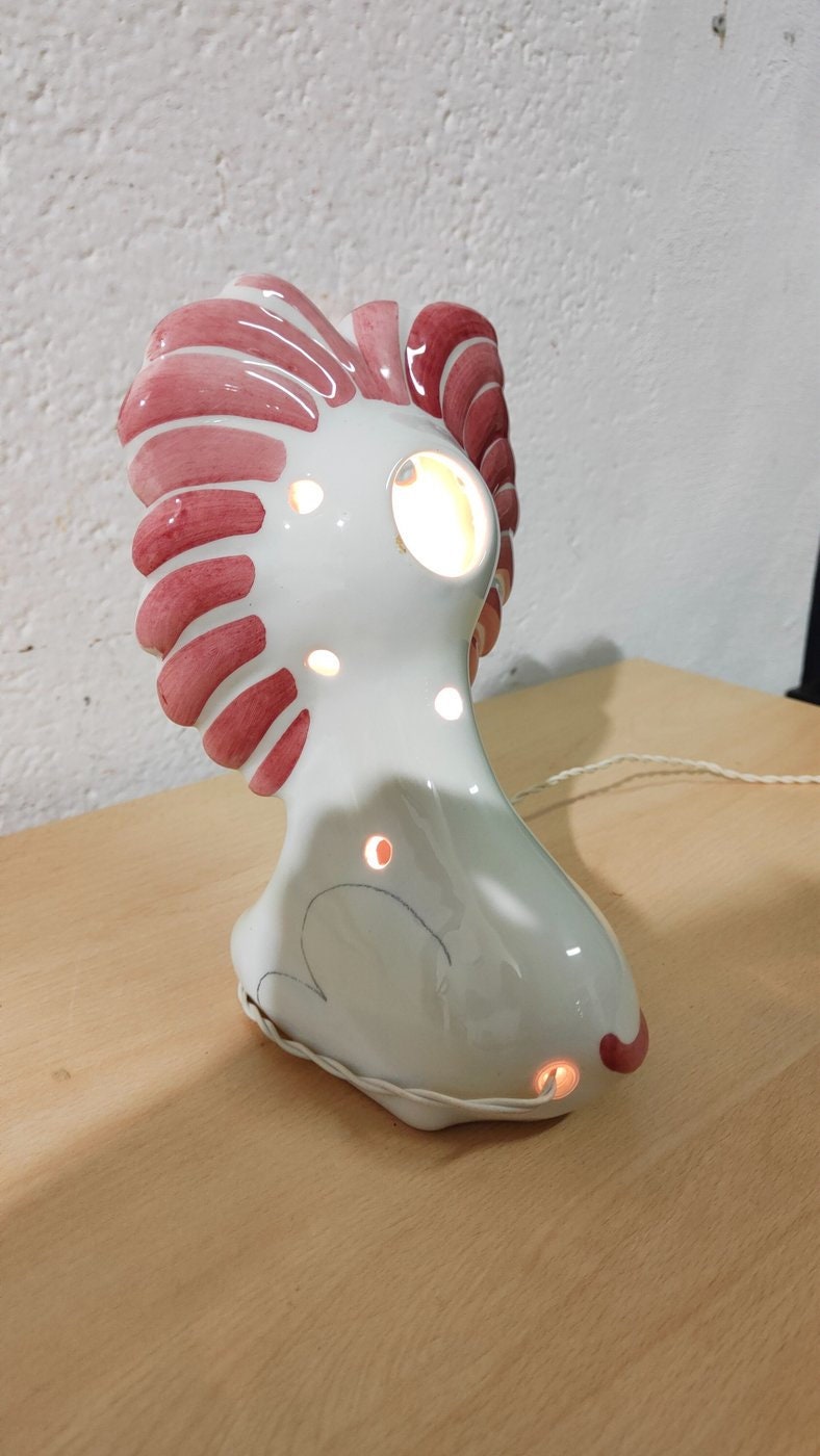 Lampada in Ceramica a Forma di Leone - Artigianato Italiano