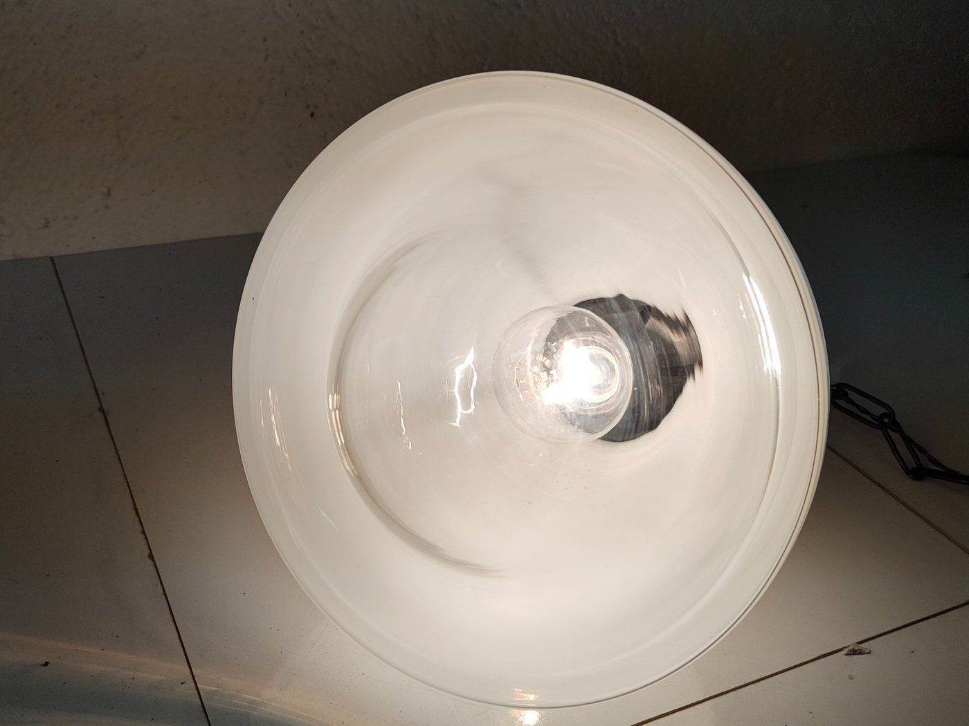 Lampada Vintage con Vetro Speciale e Rifiniture in Nero