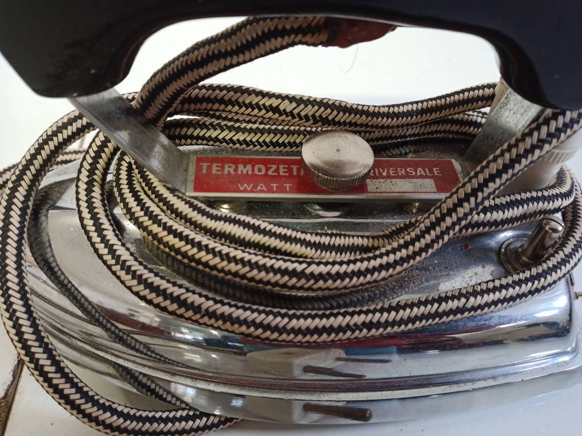 Ferro da stiro vintage Termozeta 16x9x10 cm | Regolazione voltaggio | Funzionante, anni '60 | Arredamento rétro o collezione