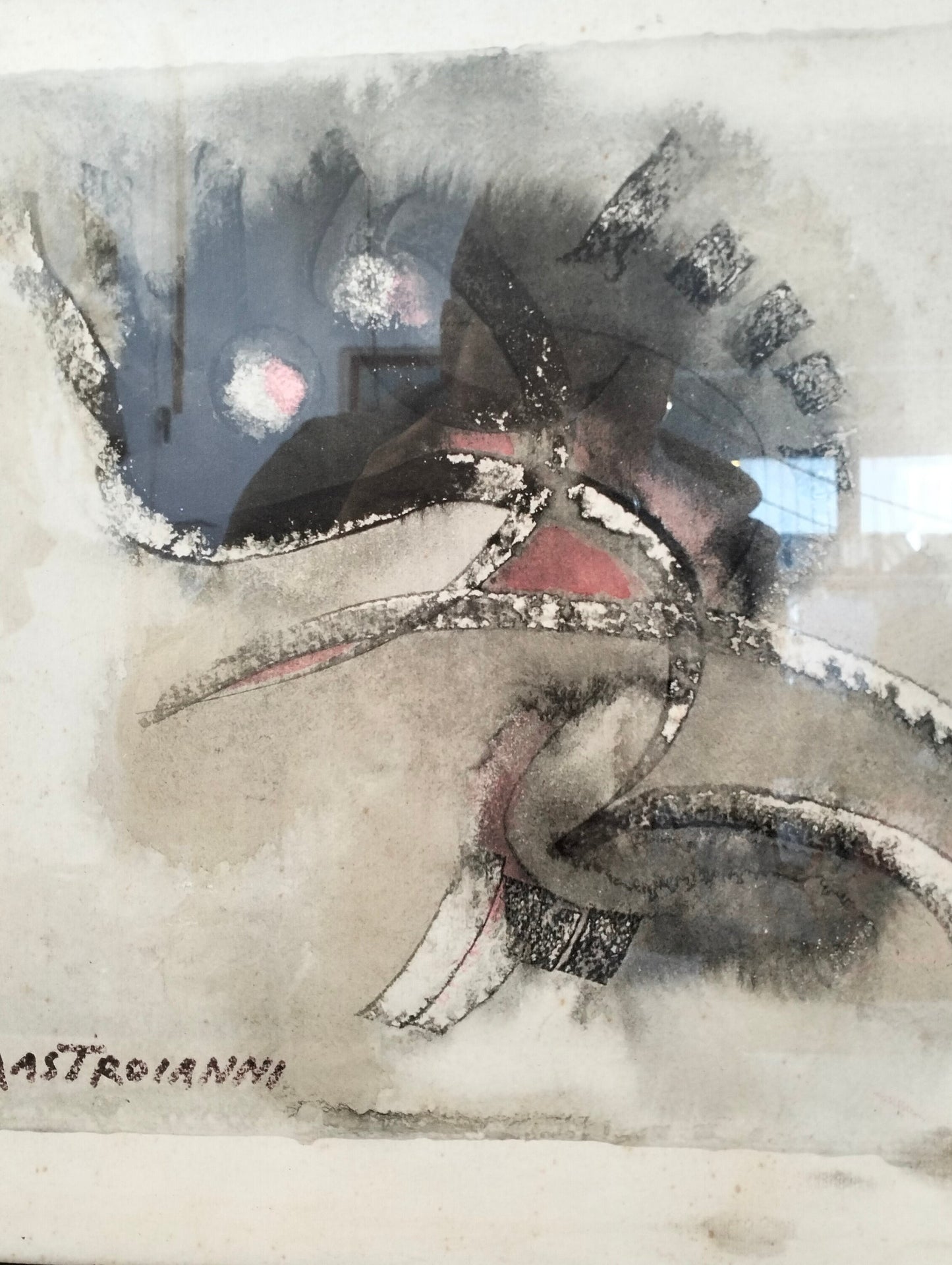 Quadro acquerello Mastroianni