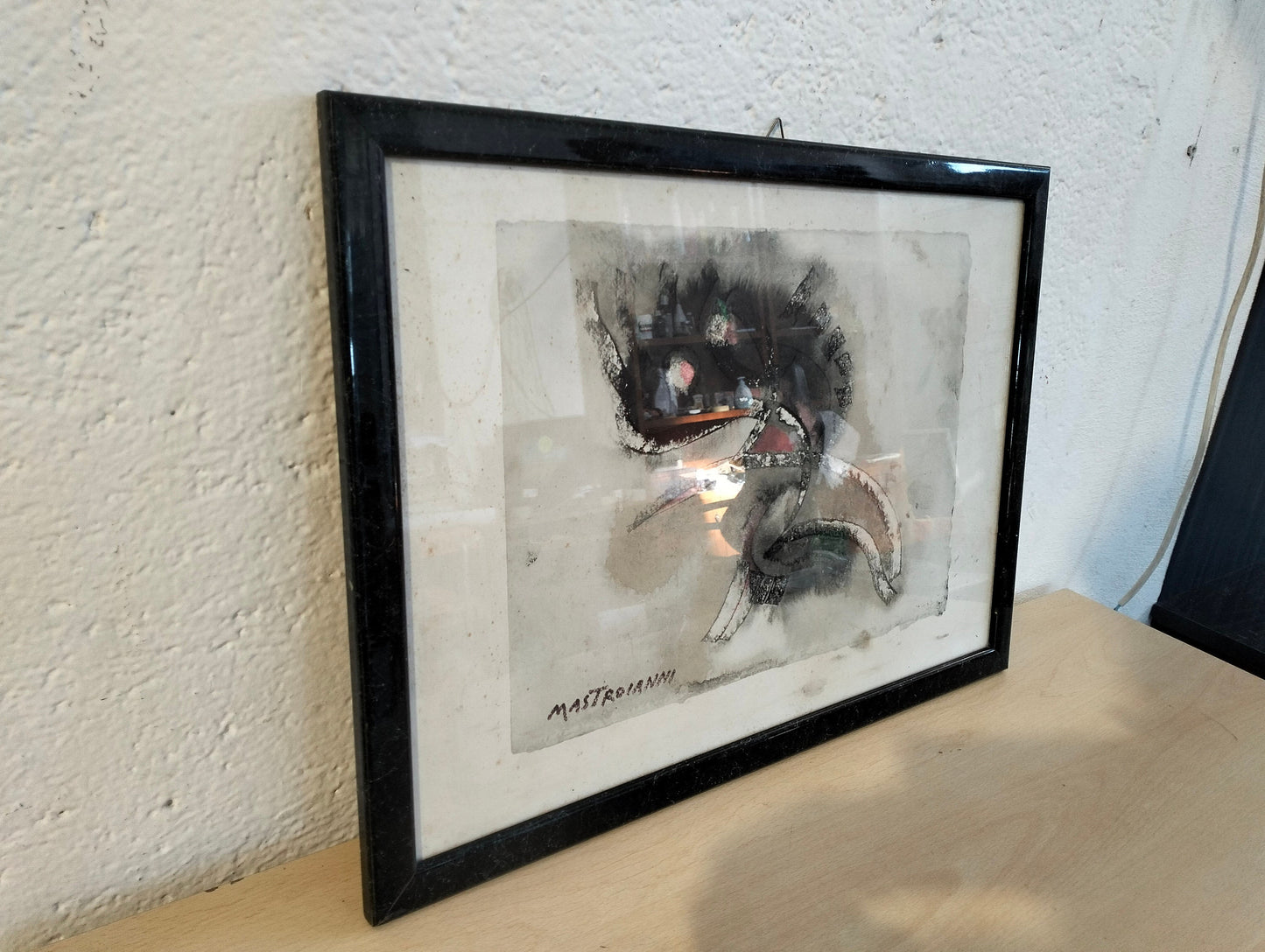 Quadro acquerello Mastroianni