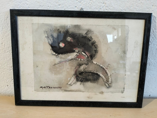 Quadro acquerello Mastroianni