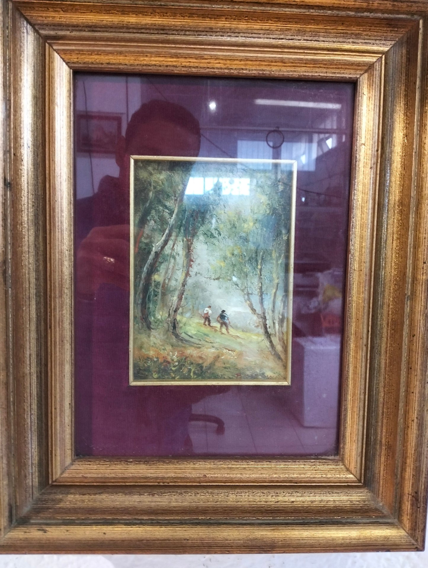 Quadro dipinto a mano con cornice dorata