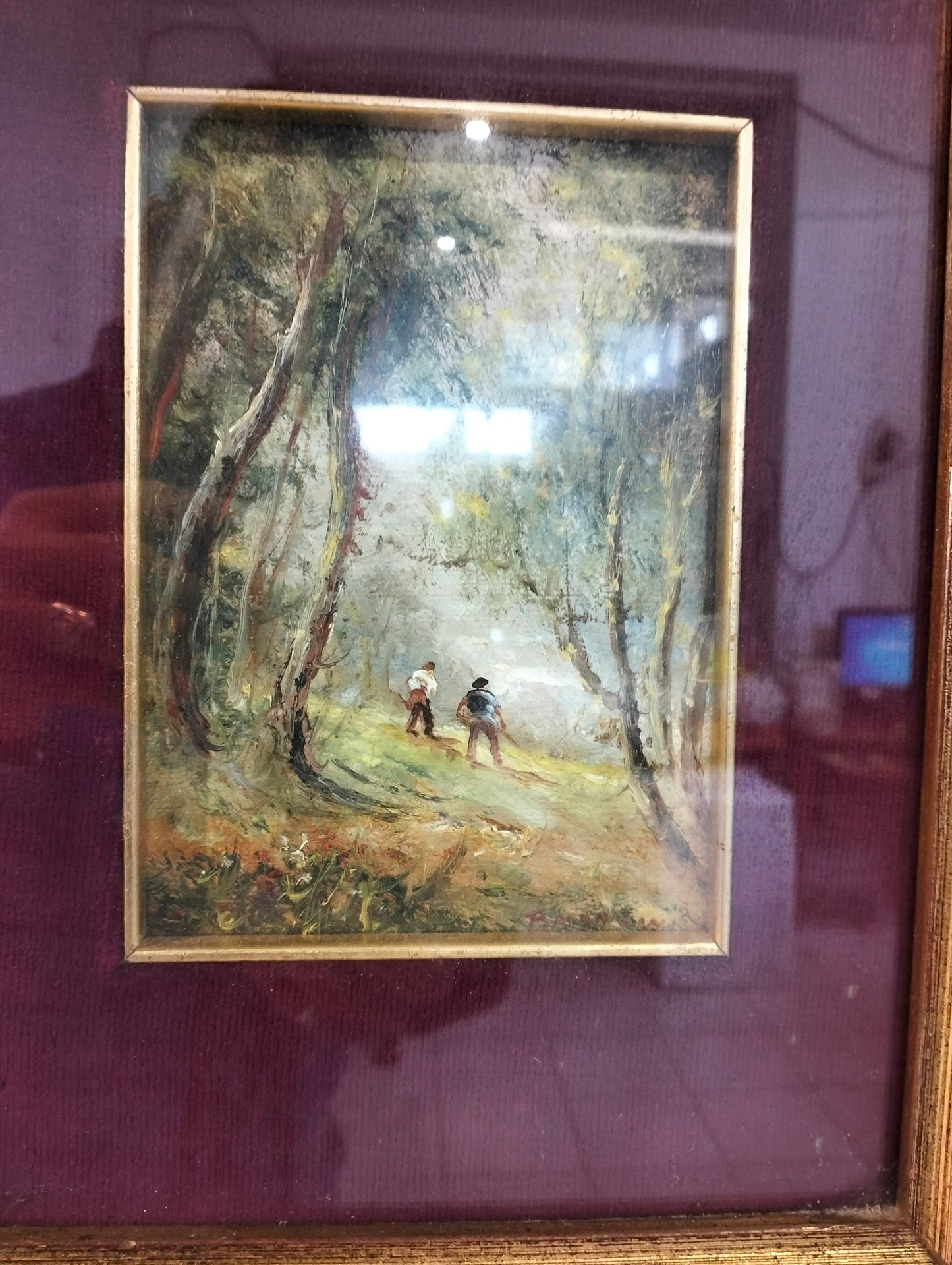 Quadro dipinto a mano con cornice dorata