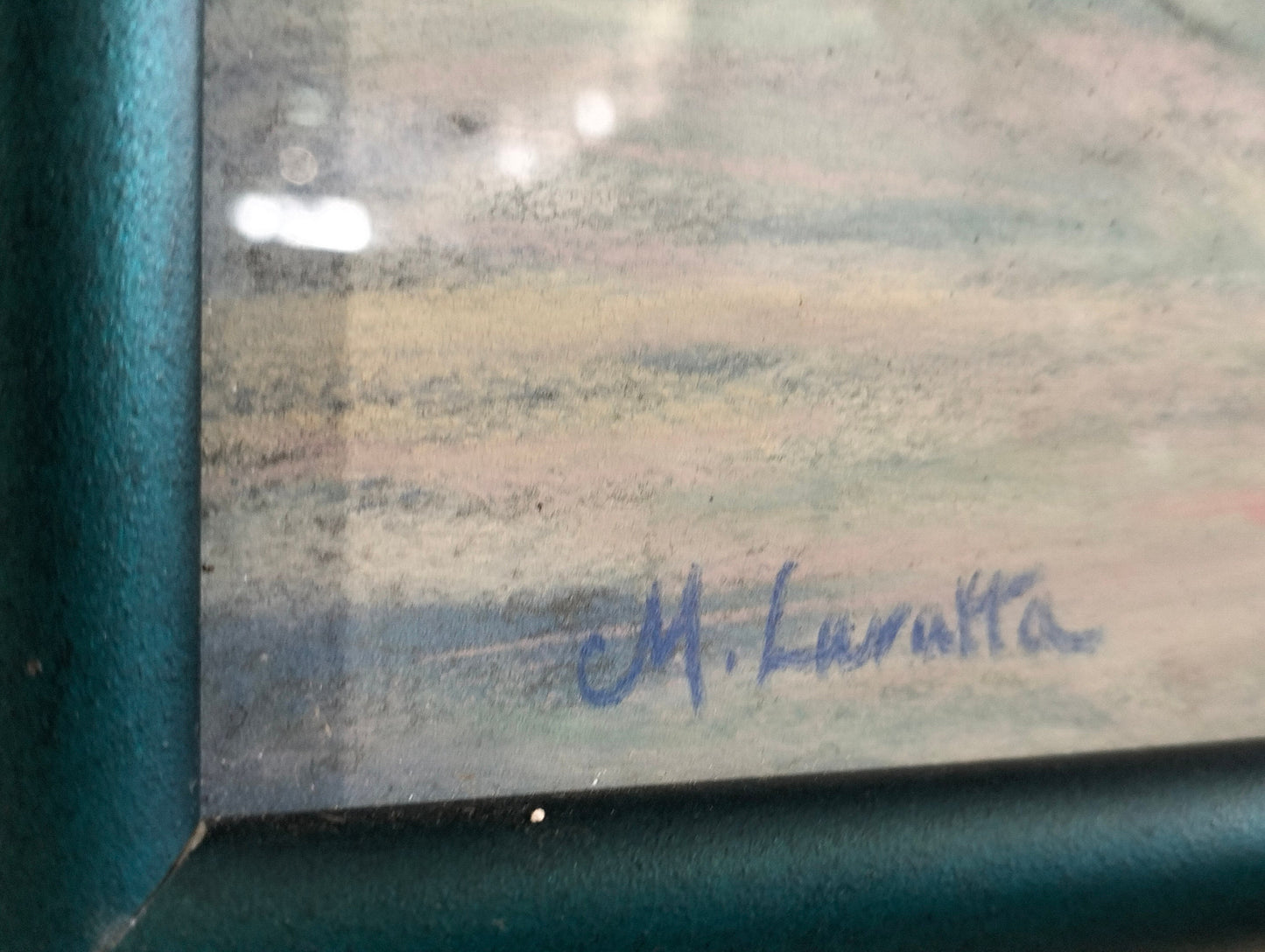 River and snow painting by M.Lanatta