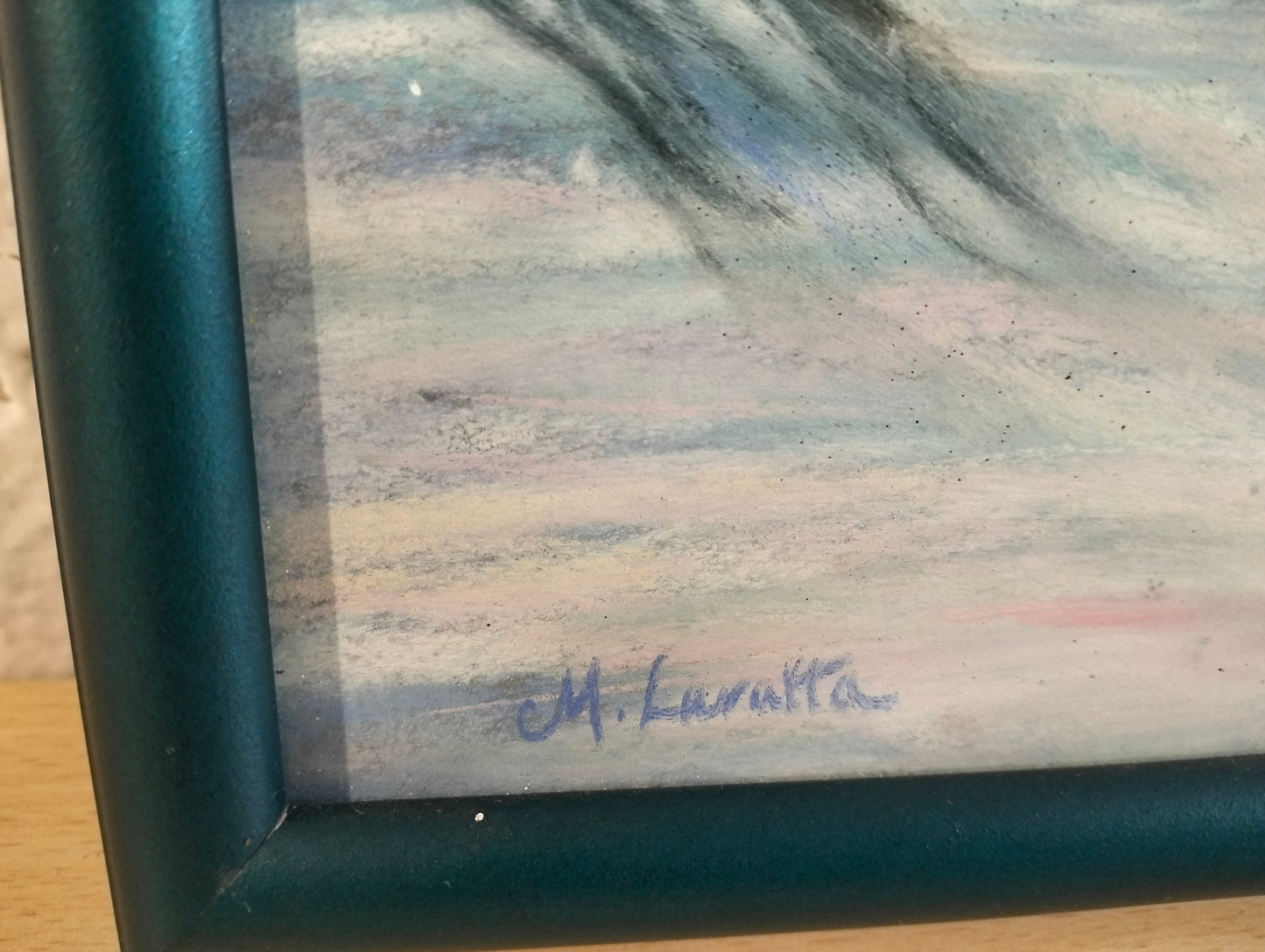 River and snow painting by M.Lanatta