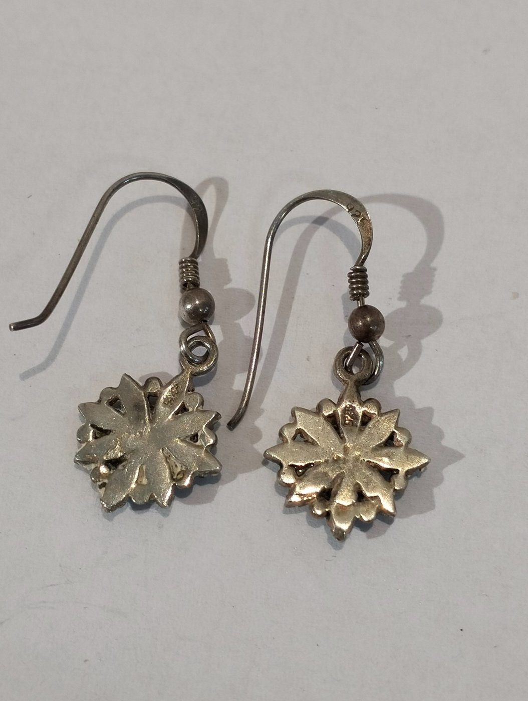 Coppia di Orecchini Vintage in Argento 925 - Fiori Artigianalmente Realizzati