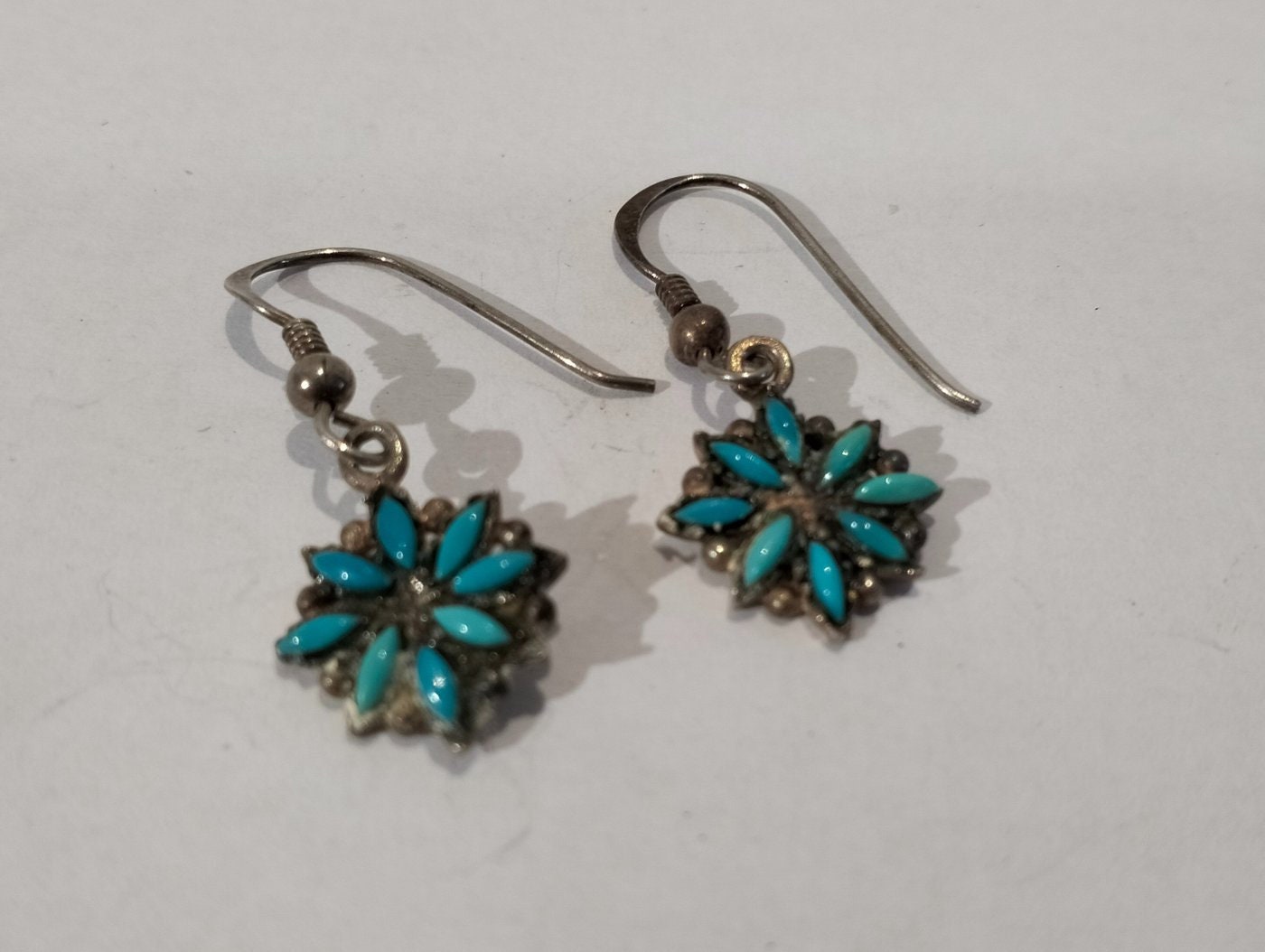 Coppia di Orecchini Vintage in Argento 925 - Fiori Artigianalmente Realizzati