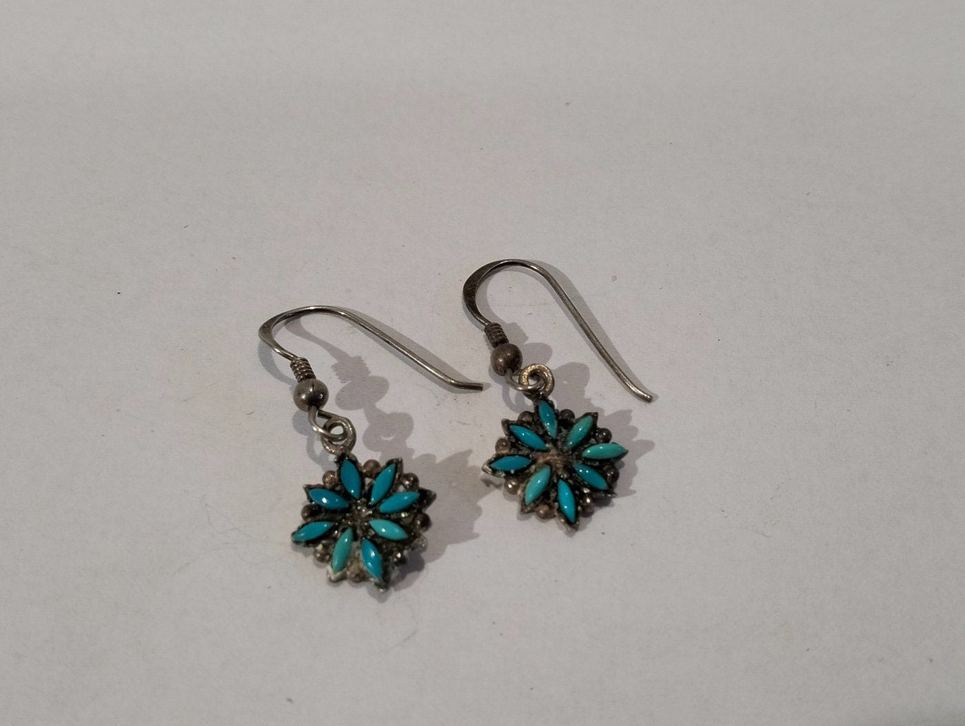Coppia di Orecchini Vintage in Argento 925 - Fiori Artigianalmente Realizzati