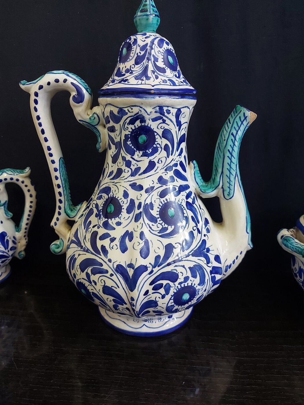 servizio caffè completo con teiera lattiera,  zuccheriera vintage