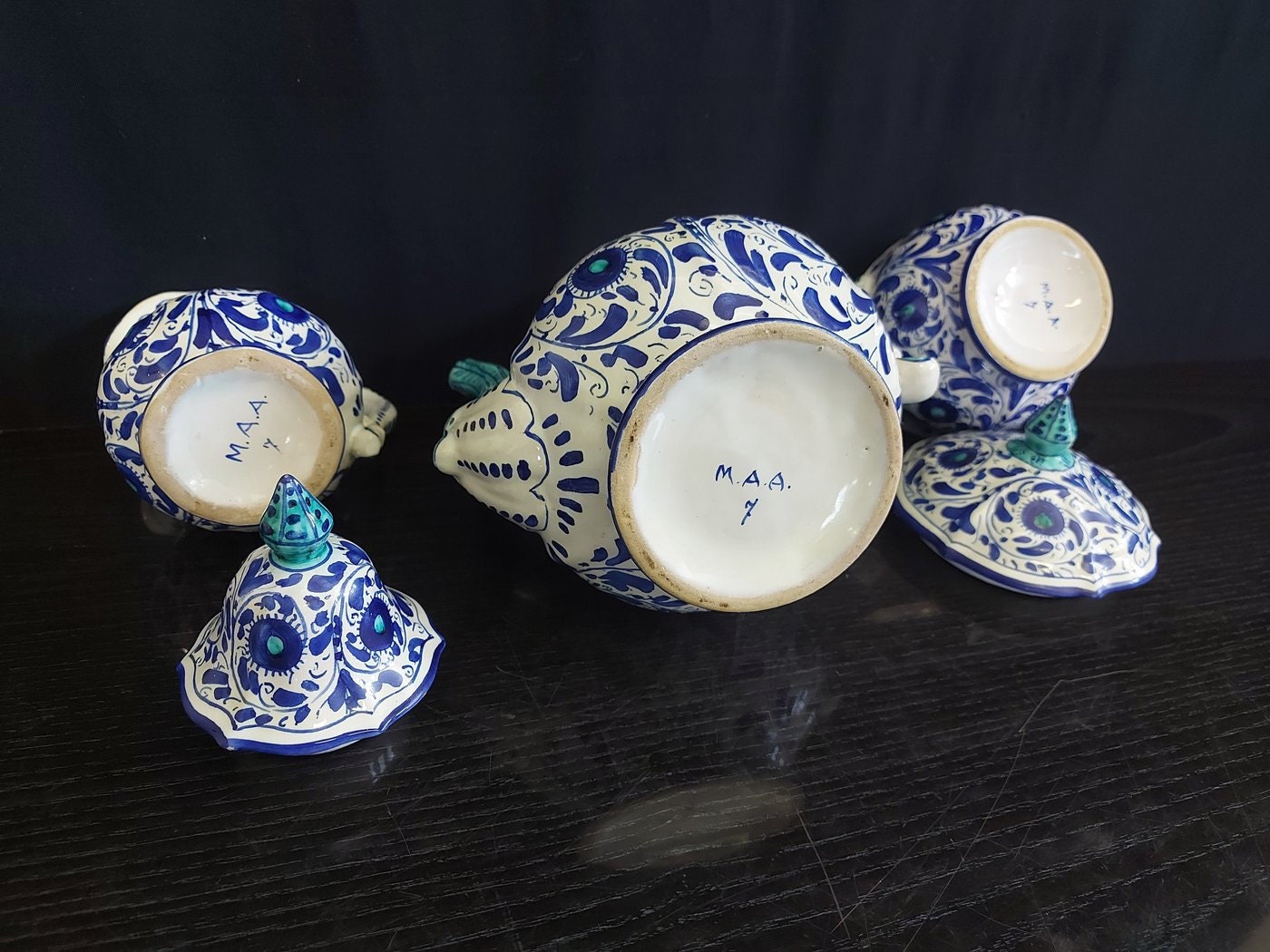 servizio caffè completo con teiera lattiera,  zuccheriera vintage