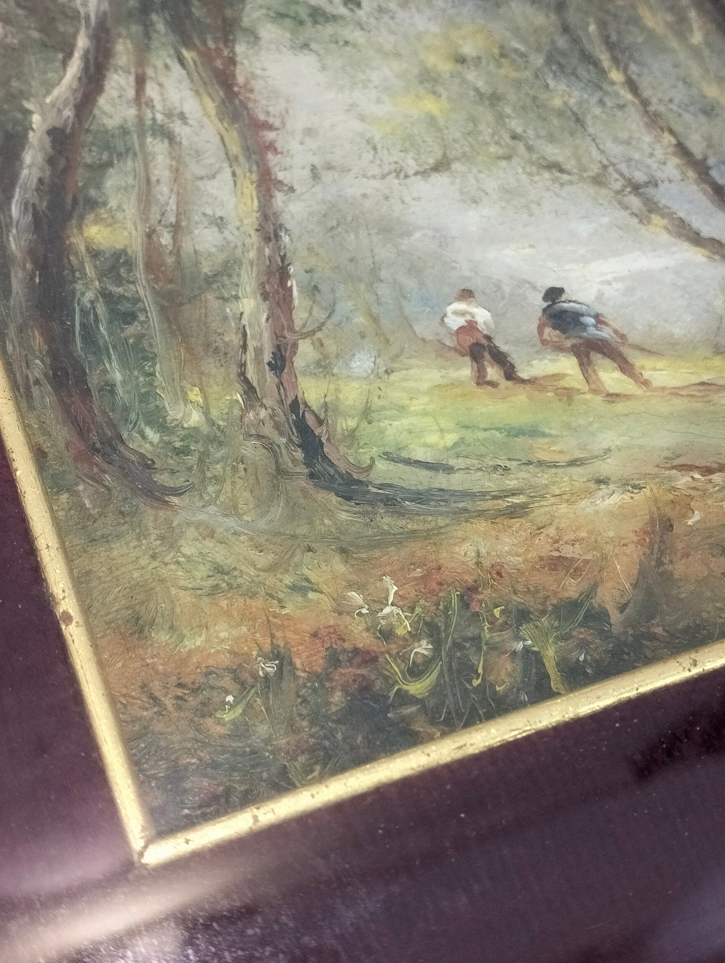 Quadro dipinto a mano con cornice dorata