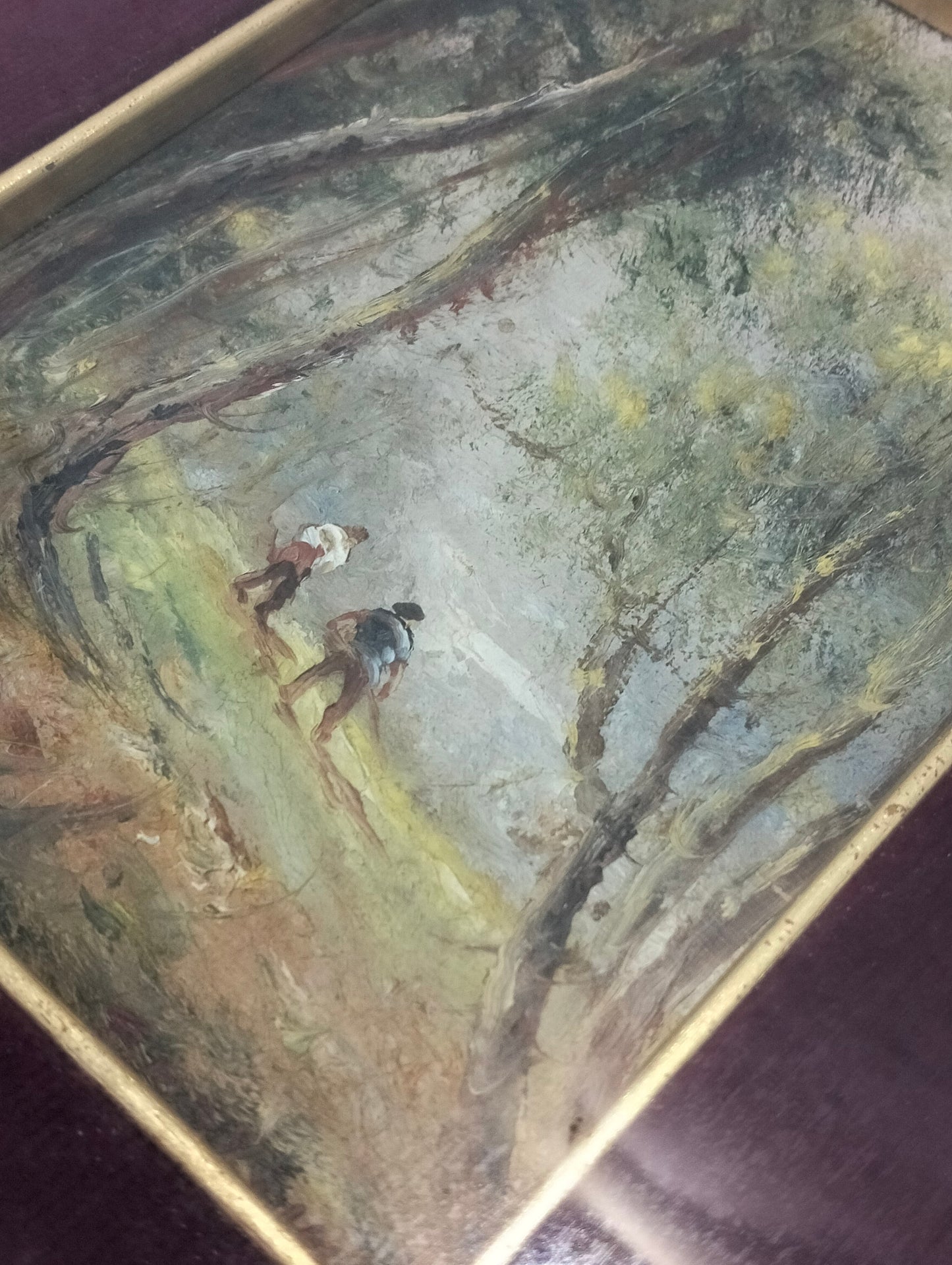 Quadro dipinto a mano con cornice dorata