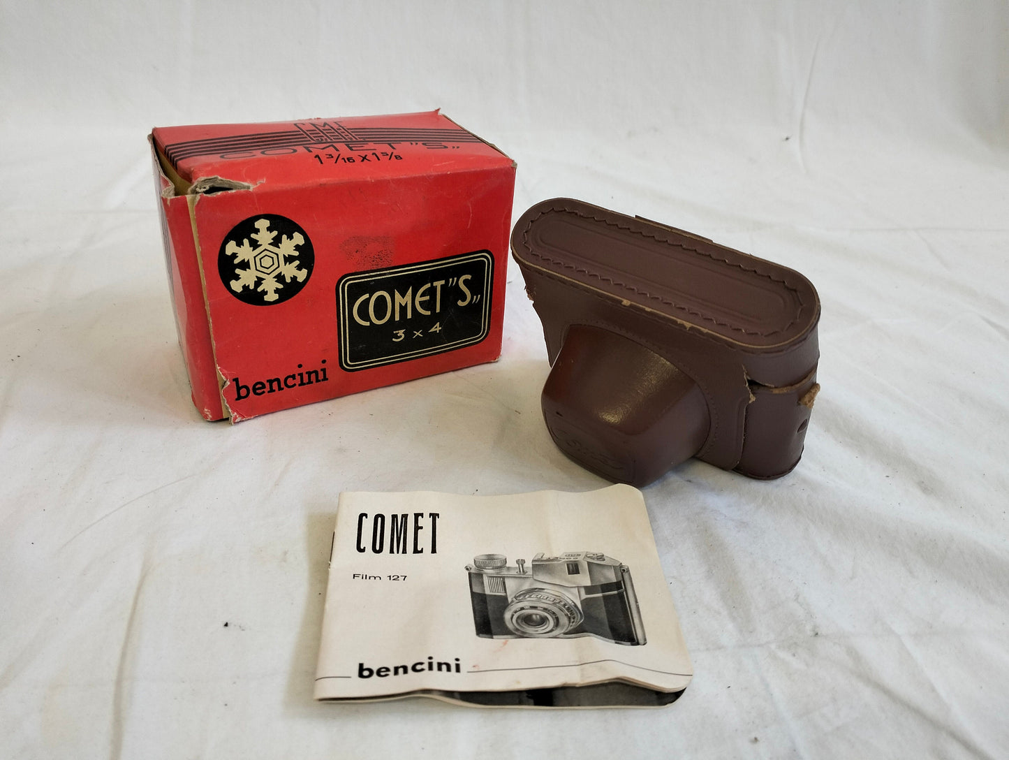 Fotocamera Bencini Comet's 3x4 Vintage con Accessori
