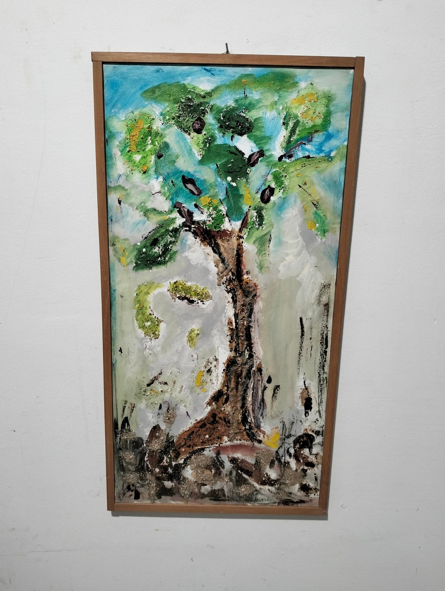Quadro dipinto a mano albero in rilievo