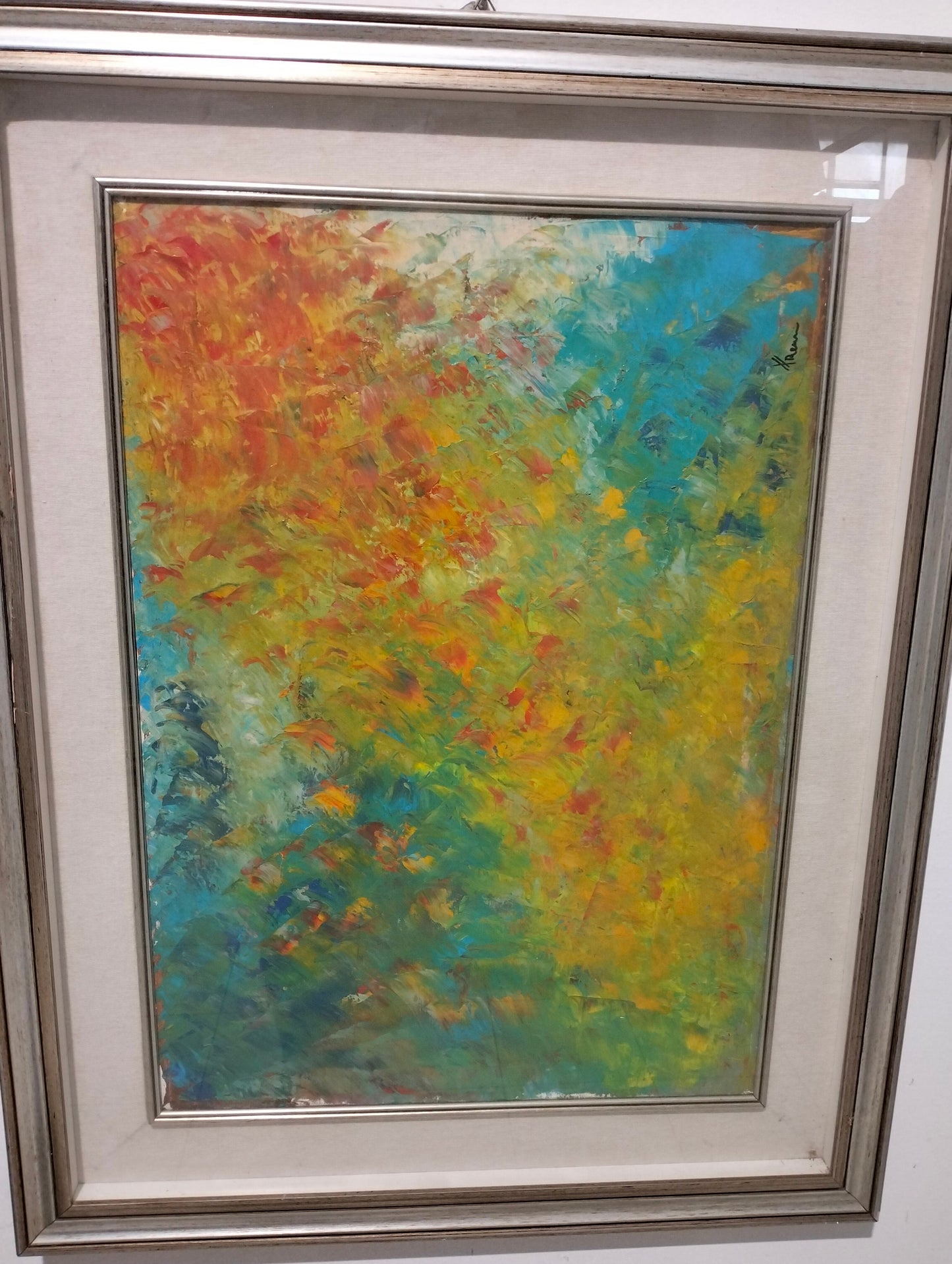 Colorful abstract hand painted picture