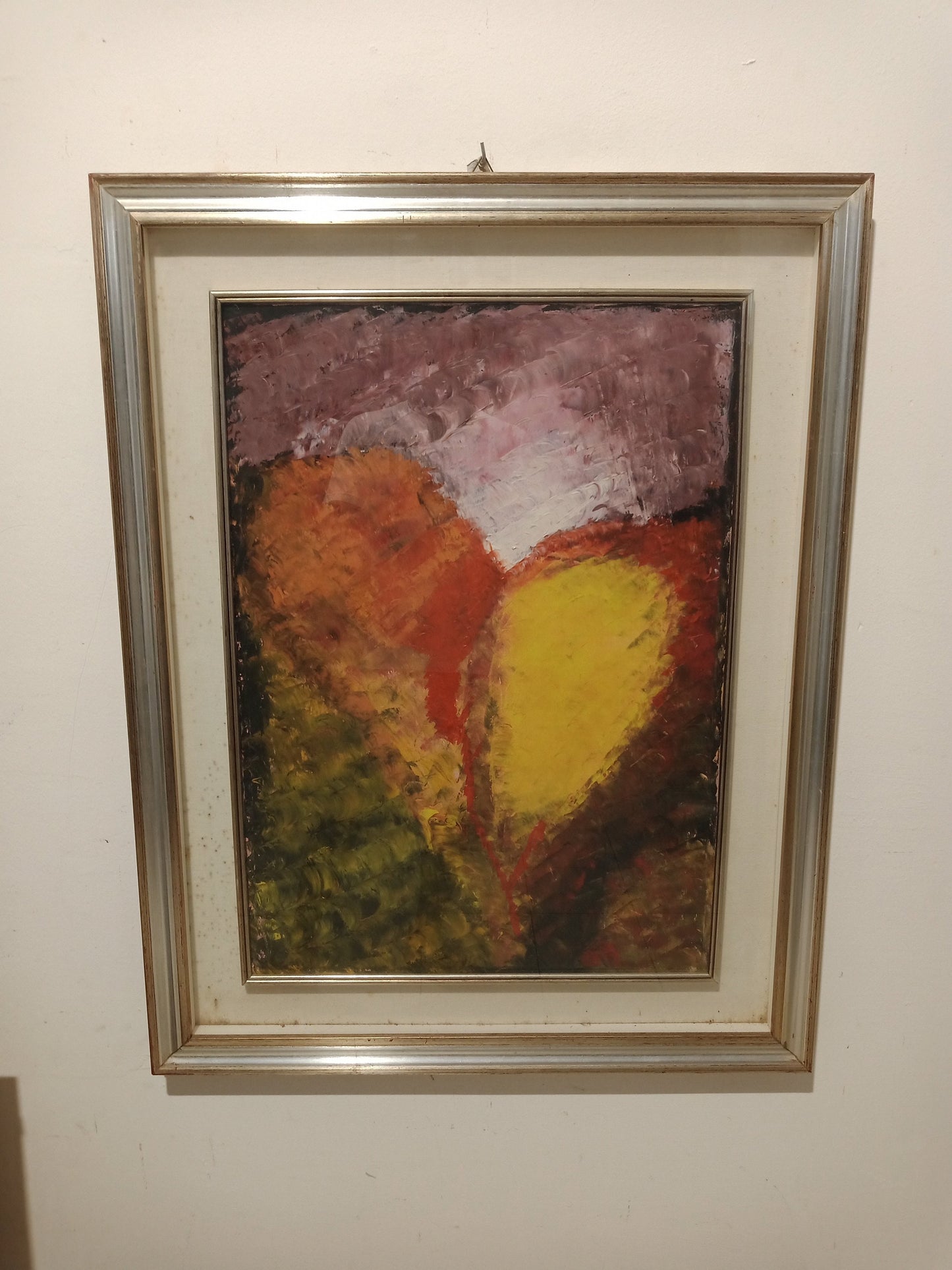 Hand painted picture with multiple colors depicting a heart
