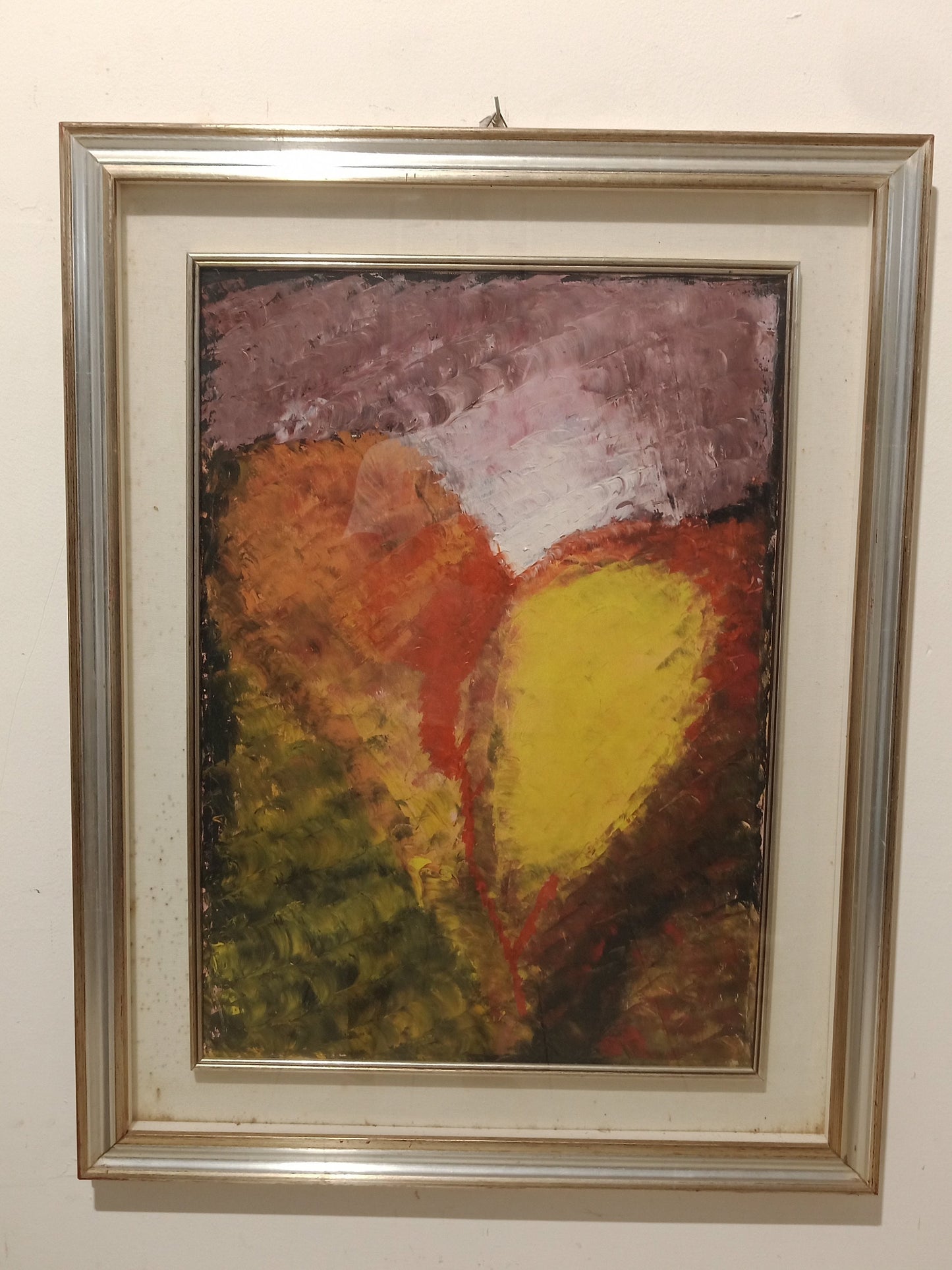 Hand painted picture with multiple colors depicting a heart
