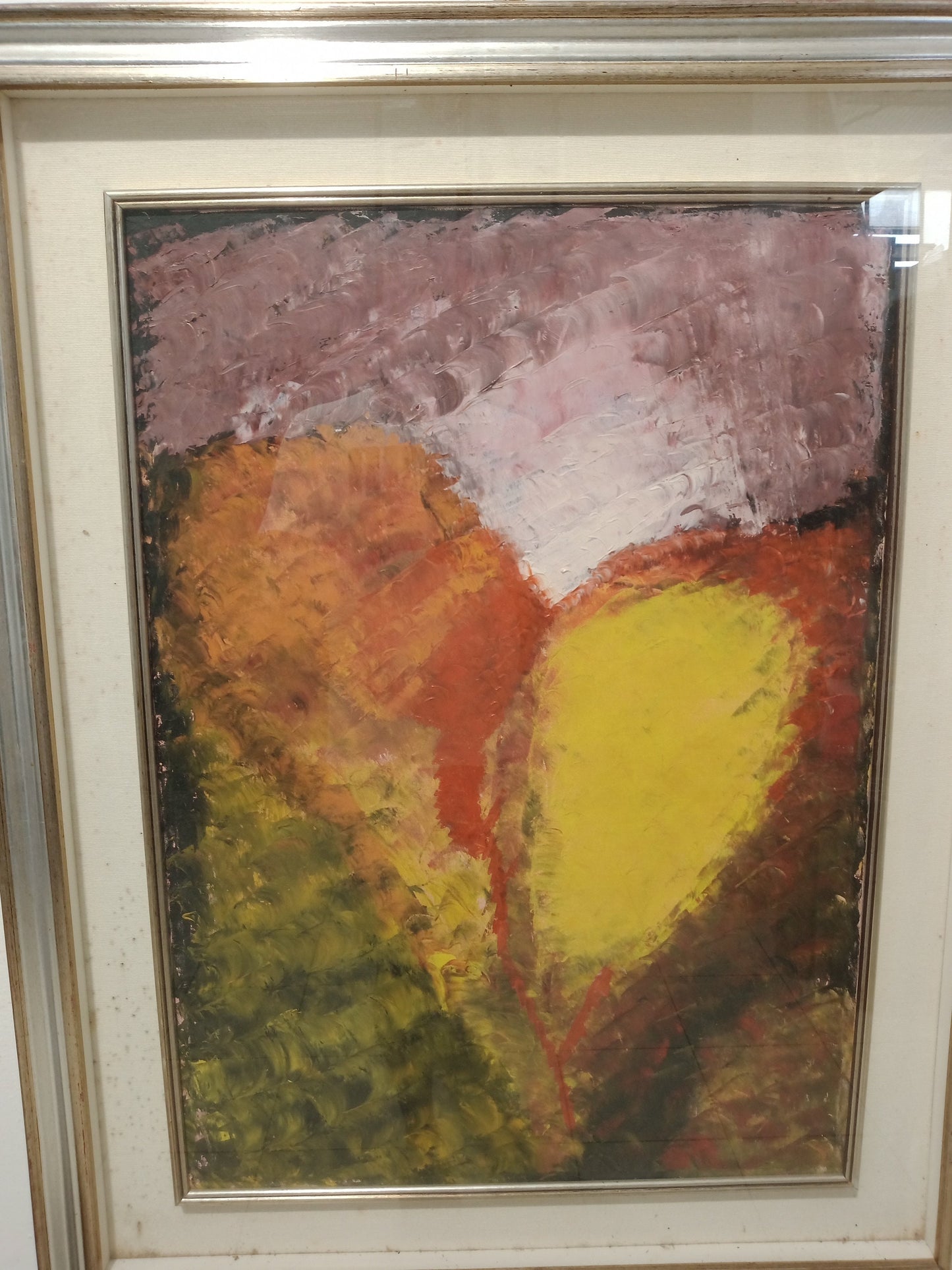 Hand painted picture with multiple colors depicting a heart