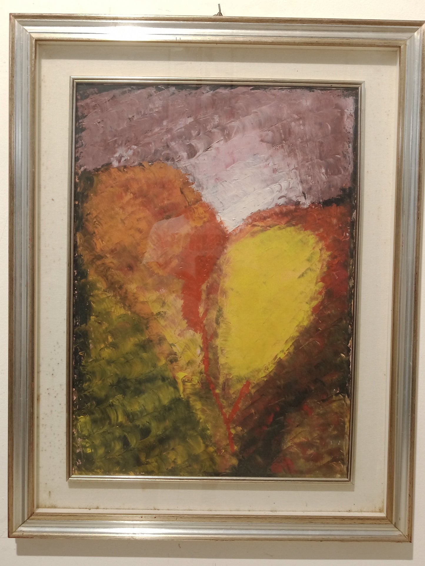 Hand painted picture with multiple colors depicting a heart