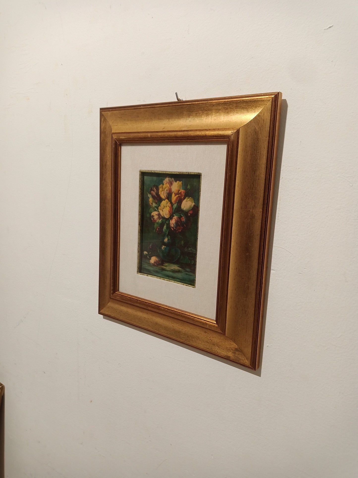 Quadro a olio vaso con rose