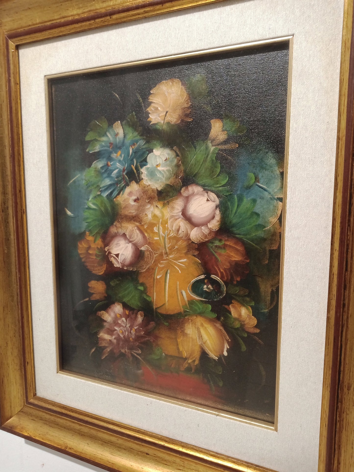 Vase with roses and flowers oil painting