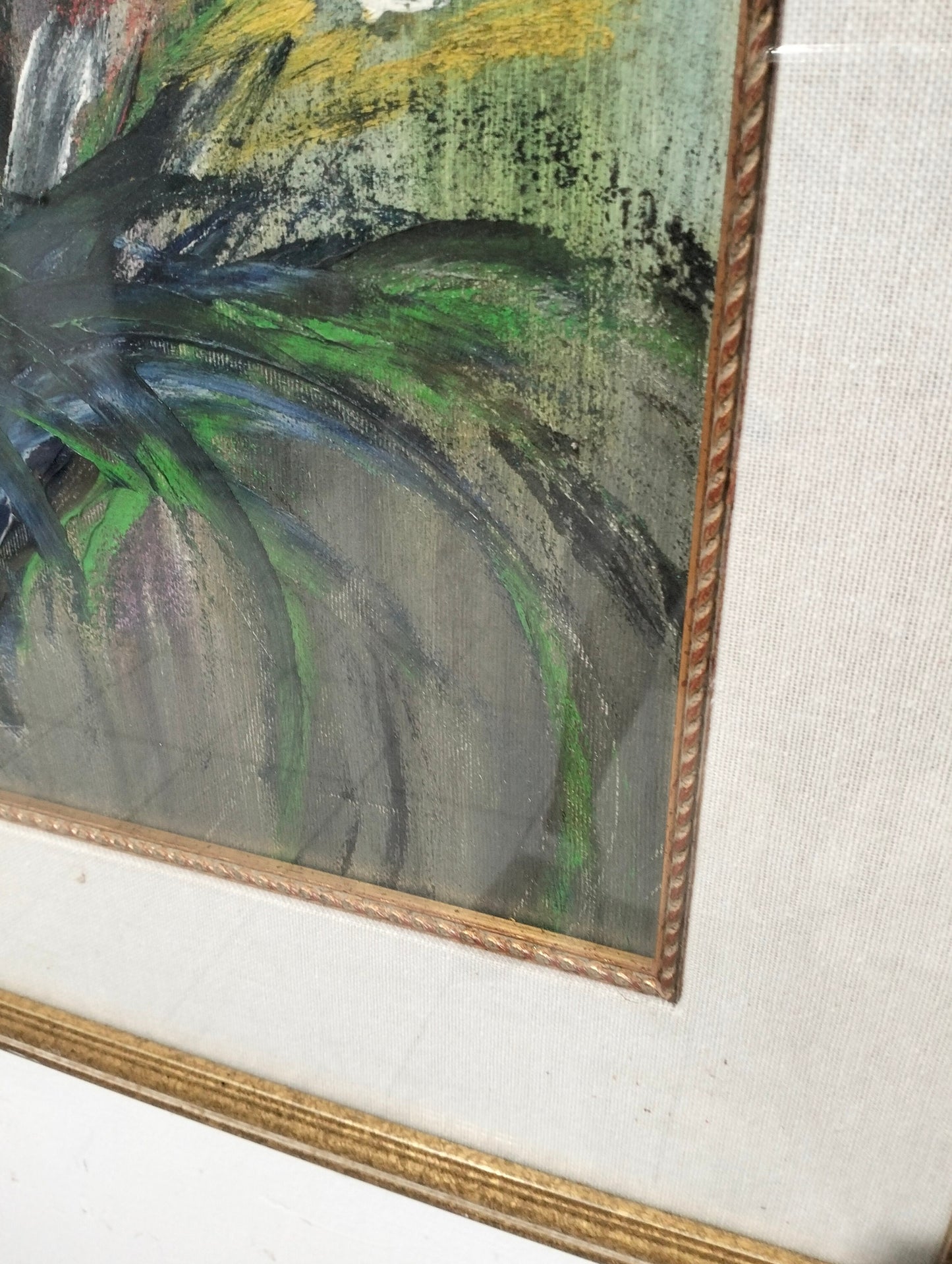 Quadro dipinto a mano vaso con fiori colorati