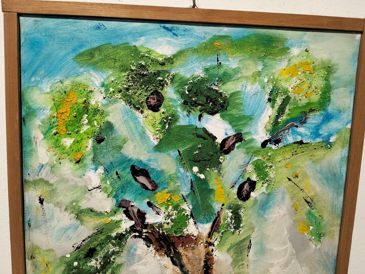 Quadro dipinto a mano albero in rilievo