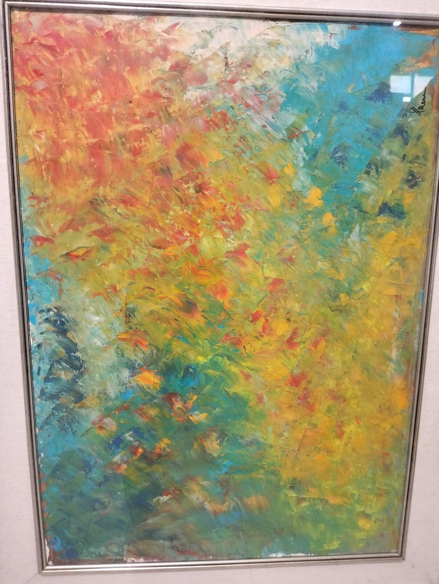Colorful abstract hand painted picture