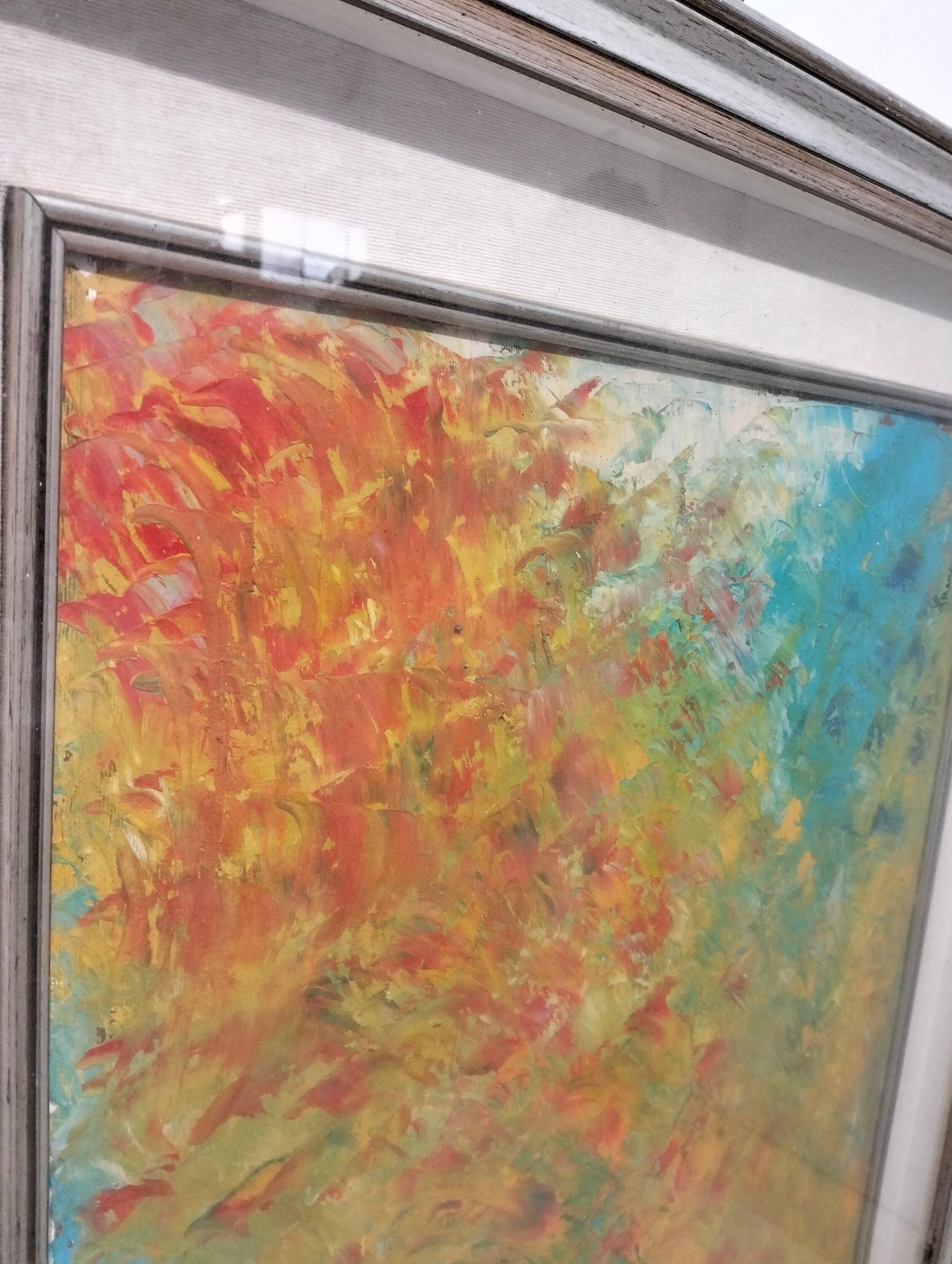 Colorful abstract hand painted picture