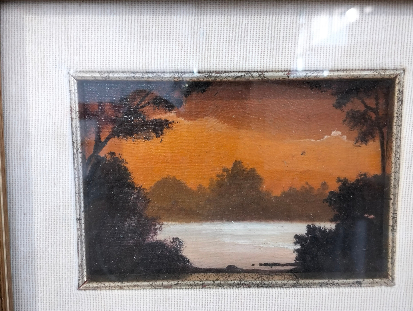 Quadro dipinto a mano con cornice dorata