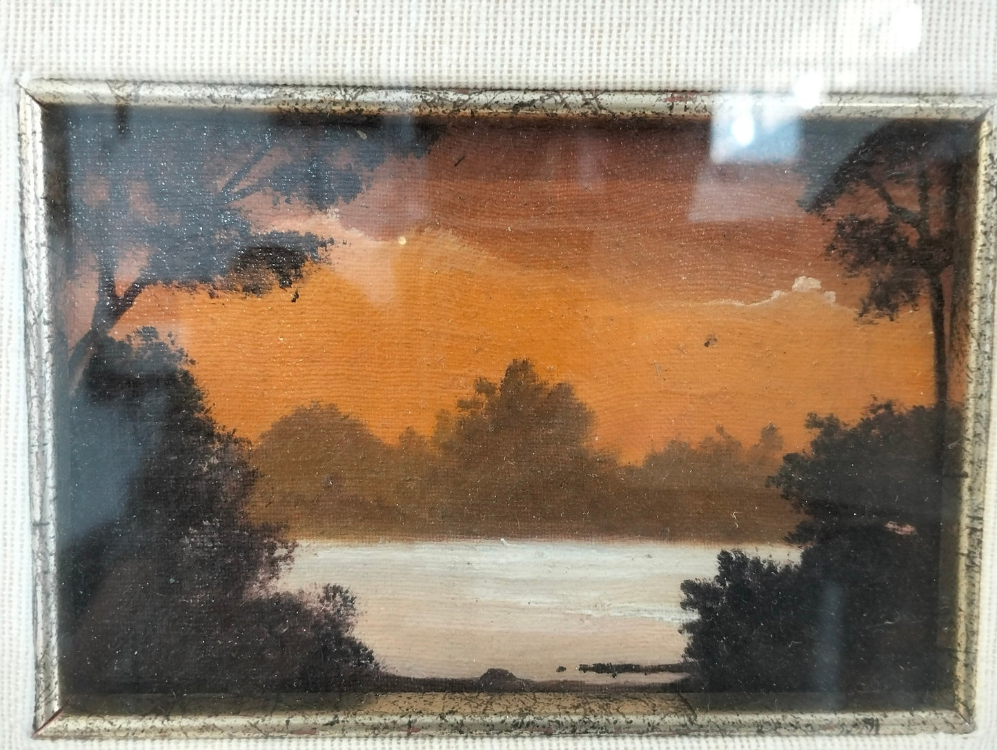 Quadro dipinto a mano con cornice dorata