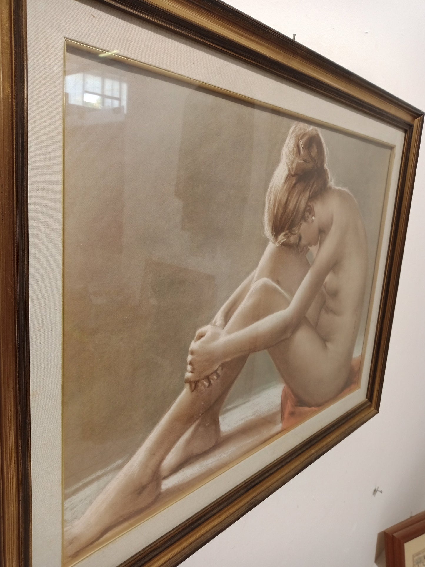 Quadro dipinto nudo di una donna seduta