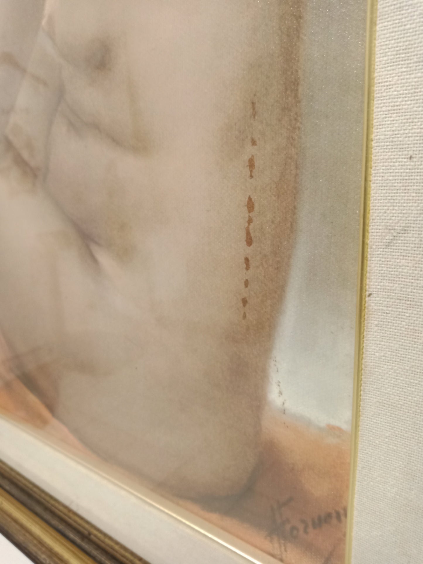 Quadro dipinto nudo di una donna seduta