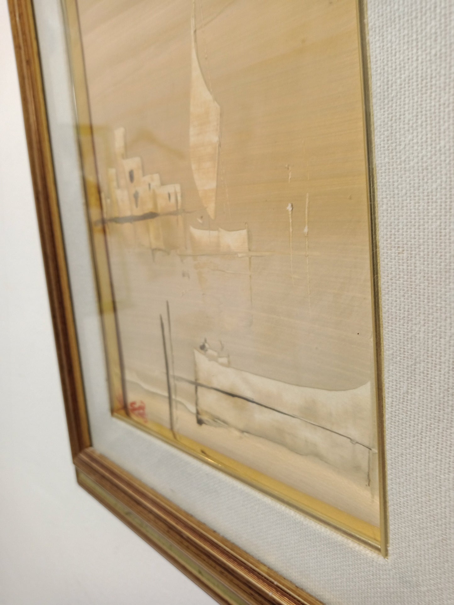 Quadro acquerello barca a vela