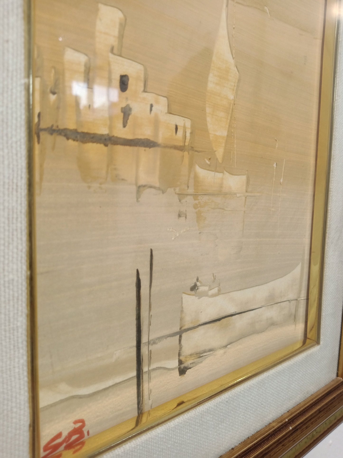 Quadro acquerello barca a vela