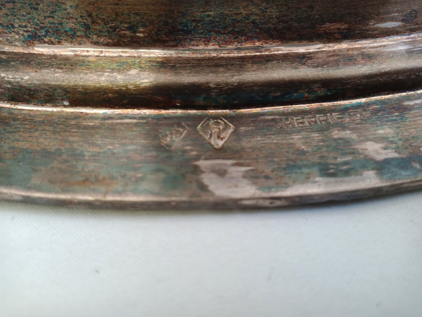 vintage tray in silver