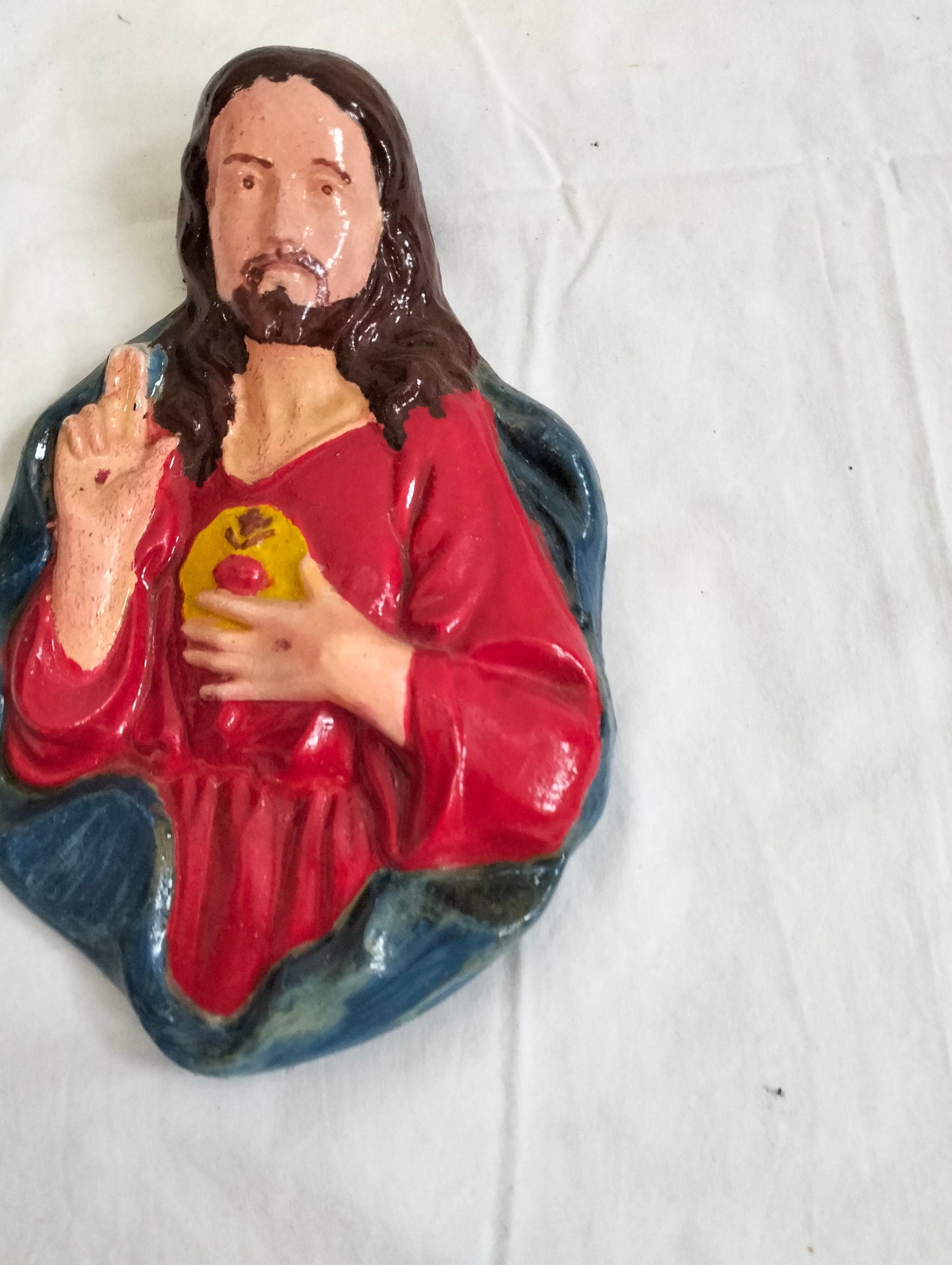 Scultura icona religiosa Gesù in gesso