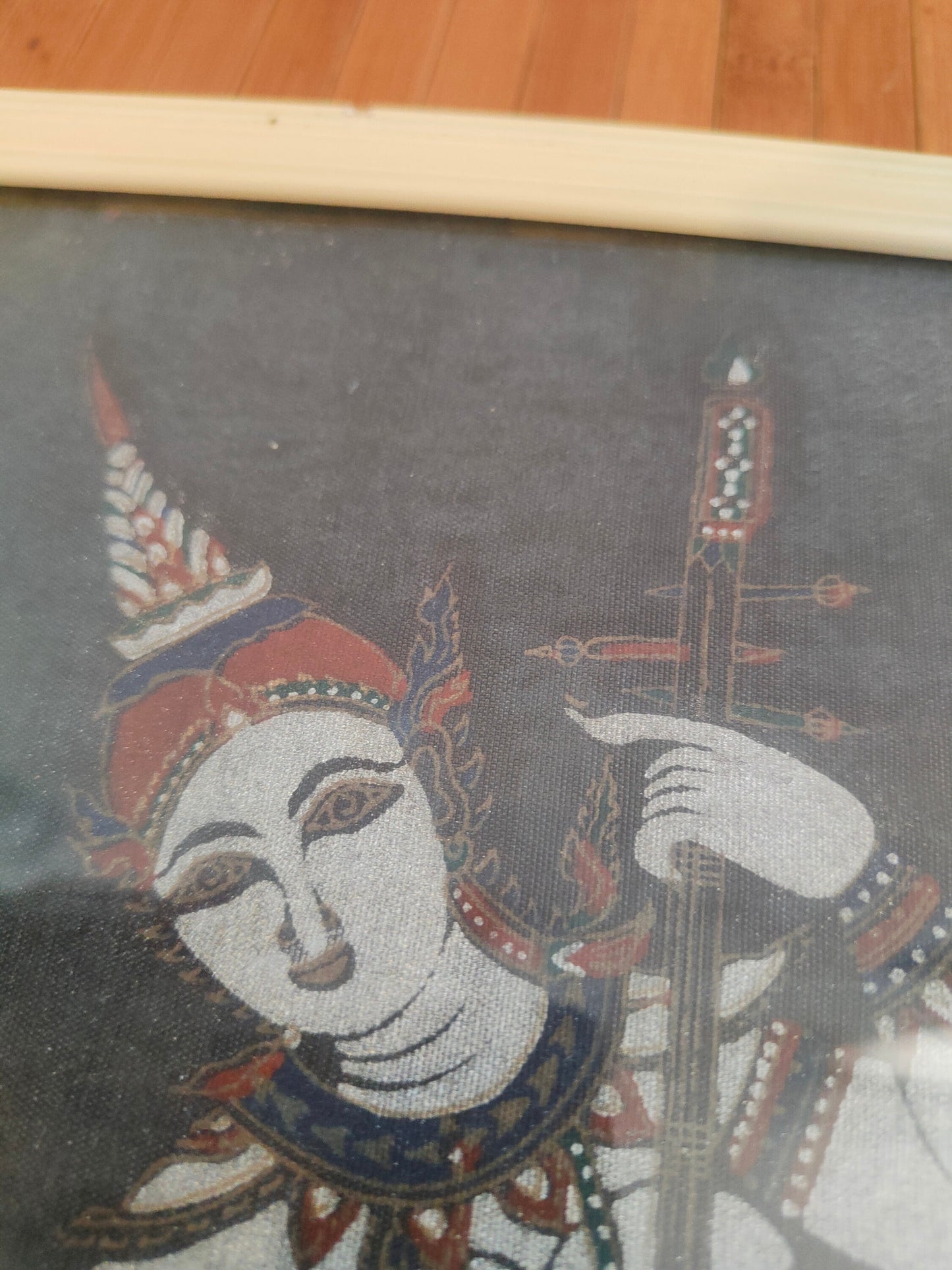 quadro stampo  su tessuto raffigurante due musiciste tailandesi