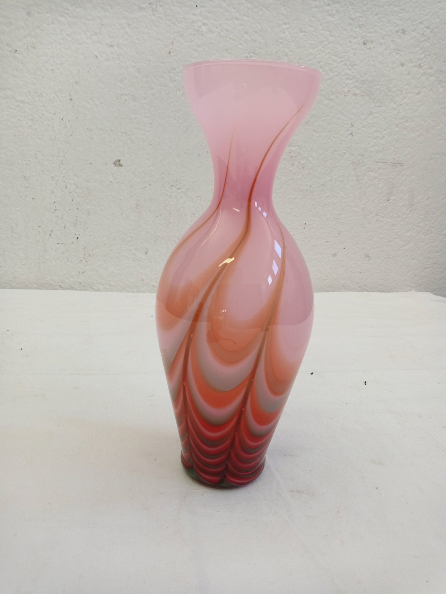 Vaso Murano Rosa e Marrone - Arte Vetraria Fatta a Mano