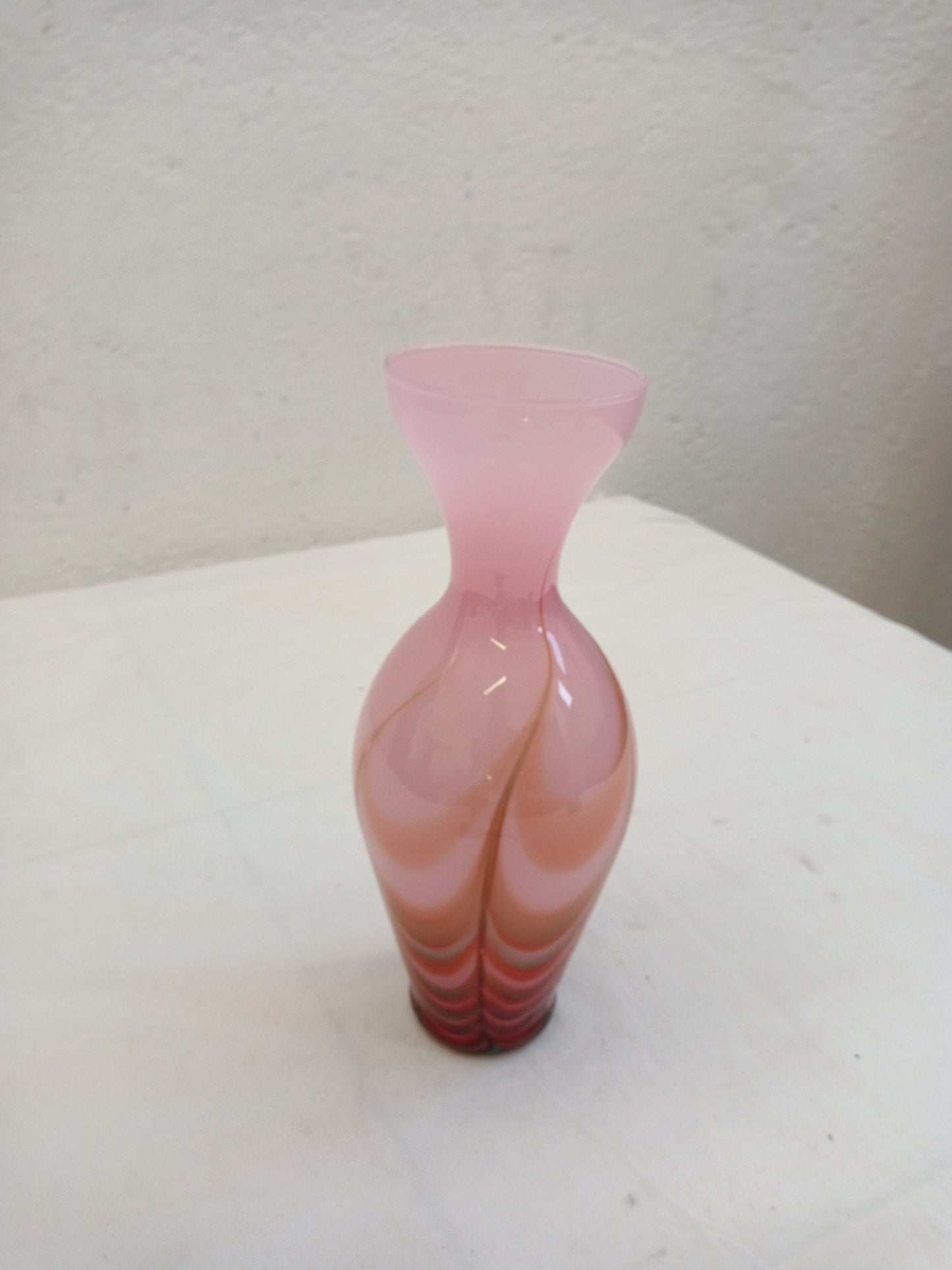Vaso Murano Rosa e Marrone - Arte Vetraria Fatta a Mano