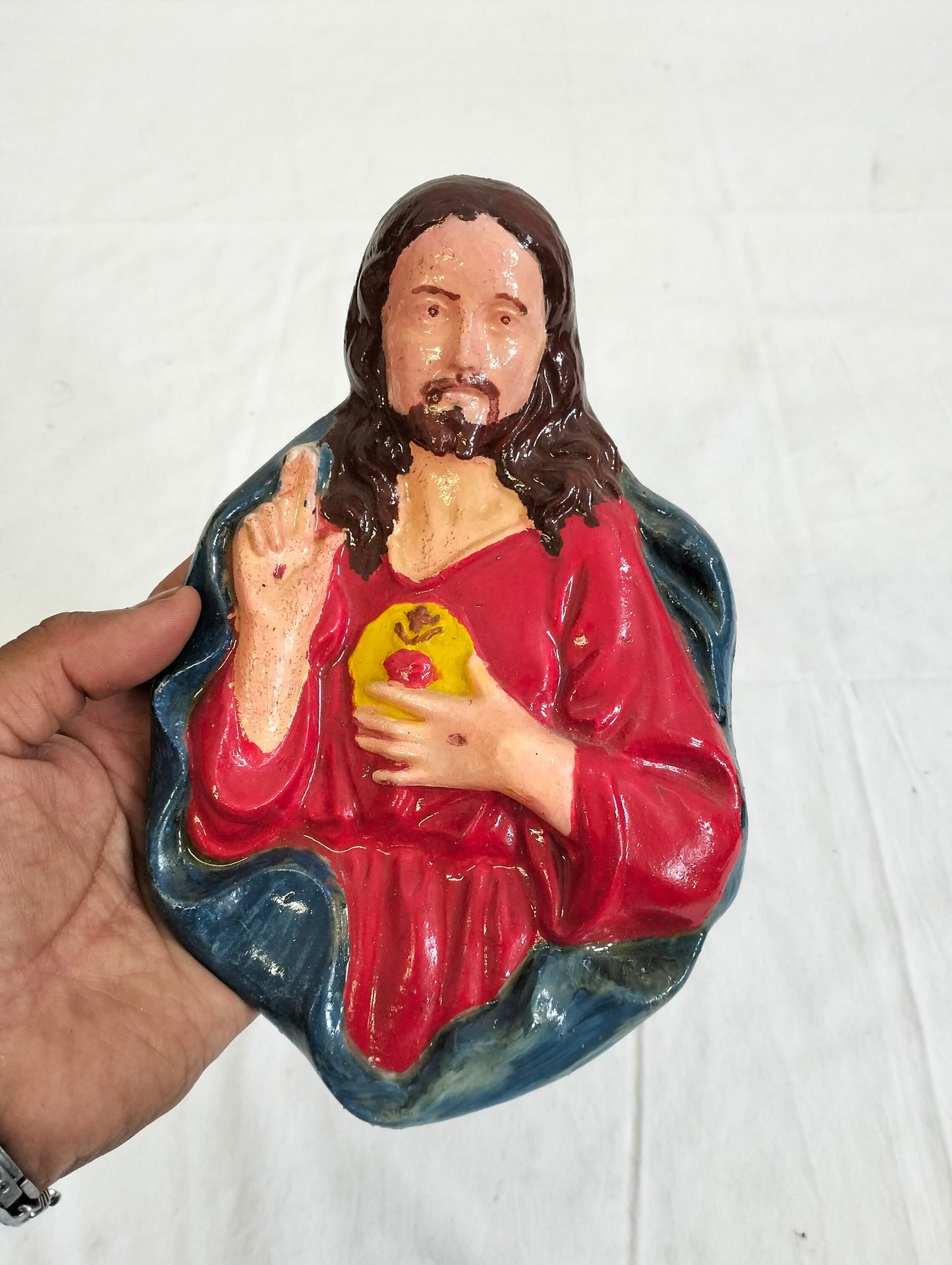 Scultura icona religiosa Gesù in gesso