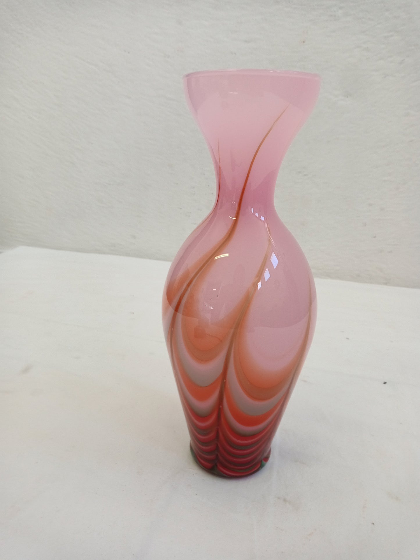 Vaso Murano Rosa e Marrone - Arte Vetraria Fatta a Mano