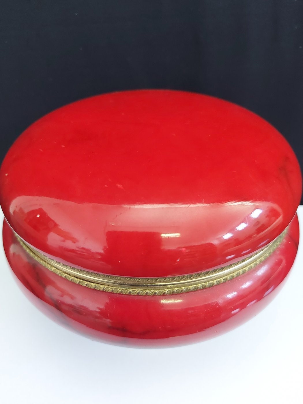 Scatola Porta Gioie Alabastro Ottone Rosso Made in Italy - Conserva e Proteggi i Tuoi Tesori - Artigianato Italiano di Qualità