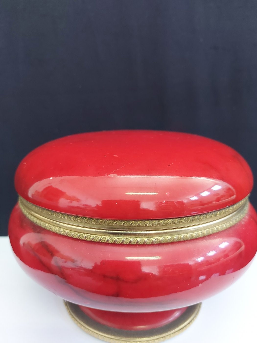 Scatola Porta Gioie Alabastro Ottone Rosso Made in Italy - Conserva e Proteggi i Tuoi Tesori - Artigianato Italiano di Qualità