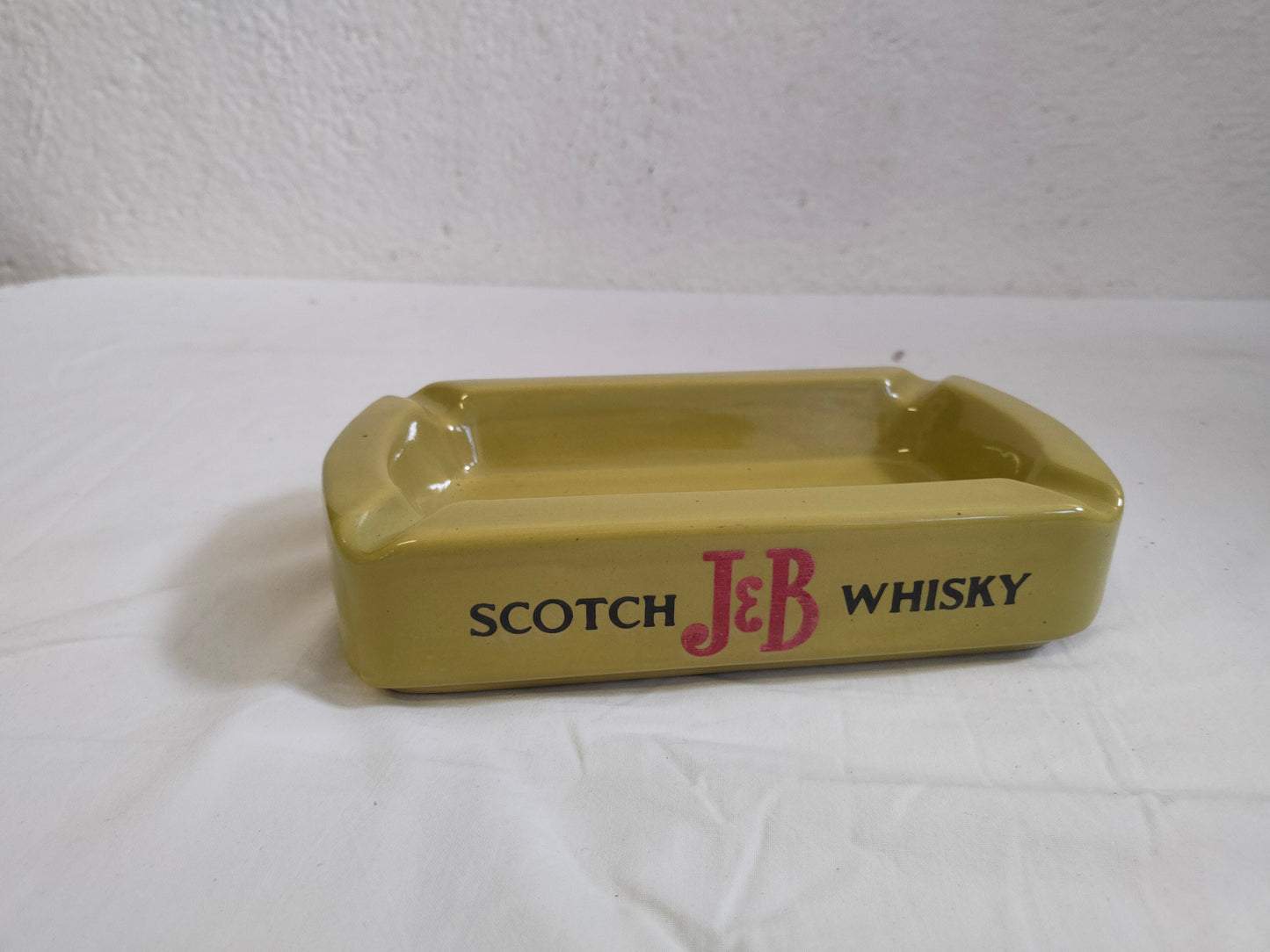 Posacenere Pubblicitario Scotch J&B Whisky in Ceramica Verde - Pezzo da Collezione Vintage
