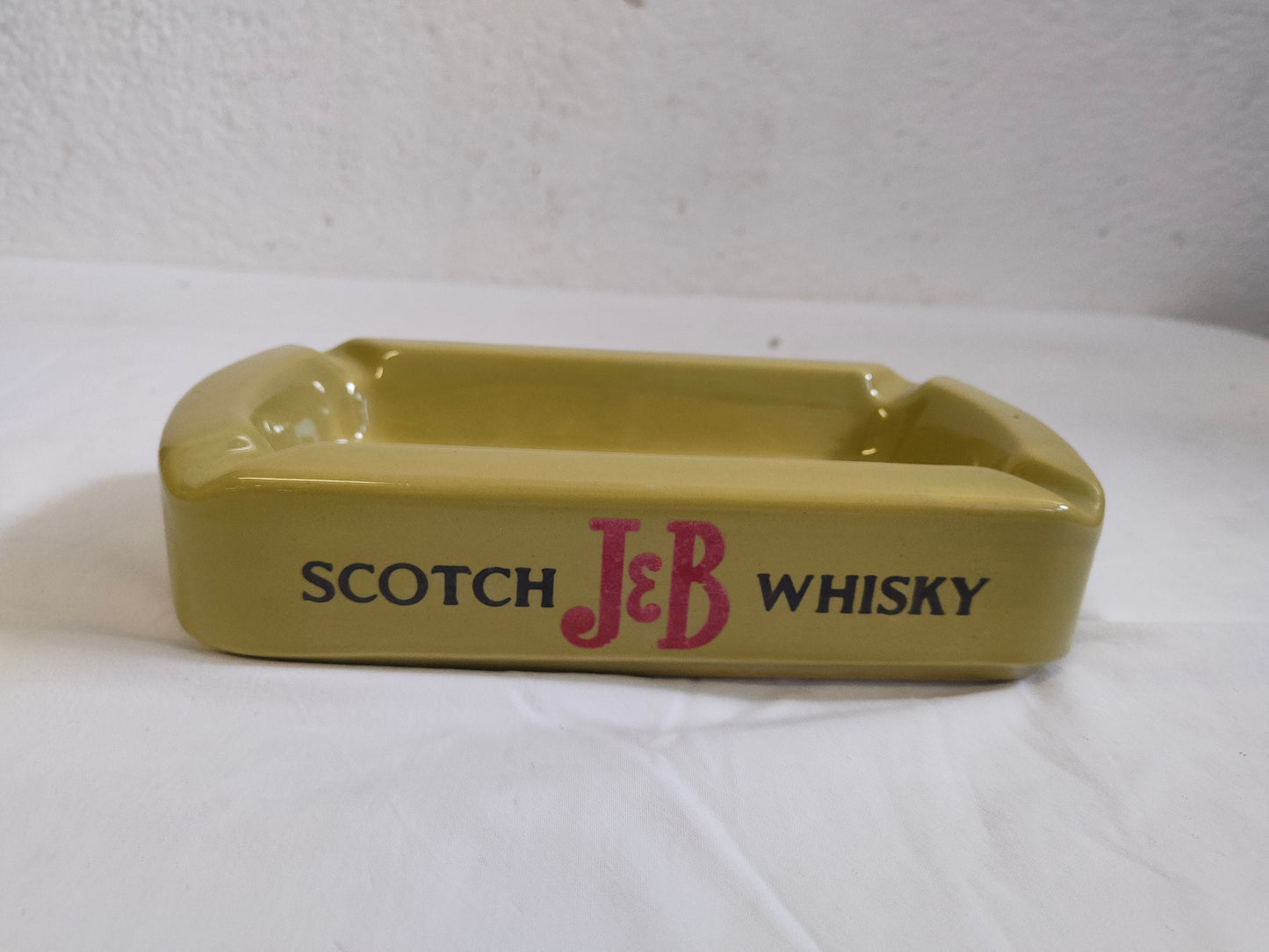 Posacenere Pubblicitario Scotch J&B Whisky in Ceramica Verde - Pezzo da Collezione Vintage