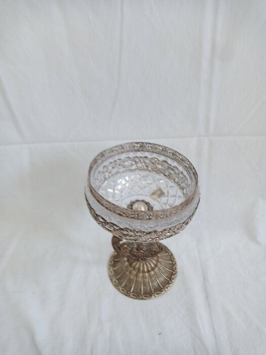 Antica Coppa in Argento 1000 con Base - Eleganza e Stile Intramontabile