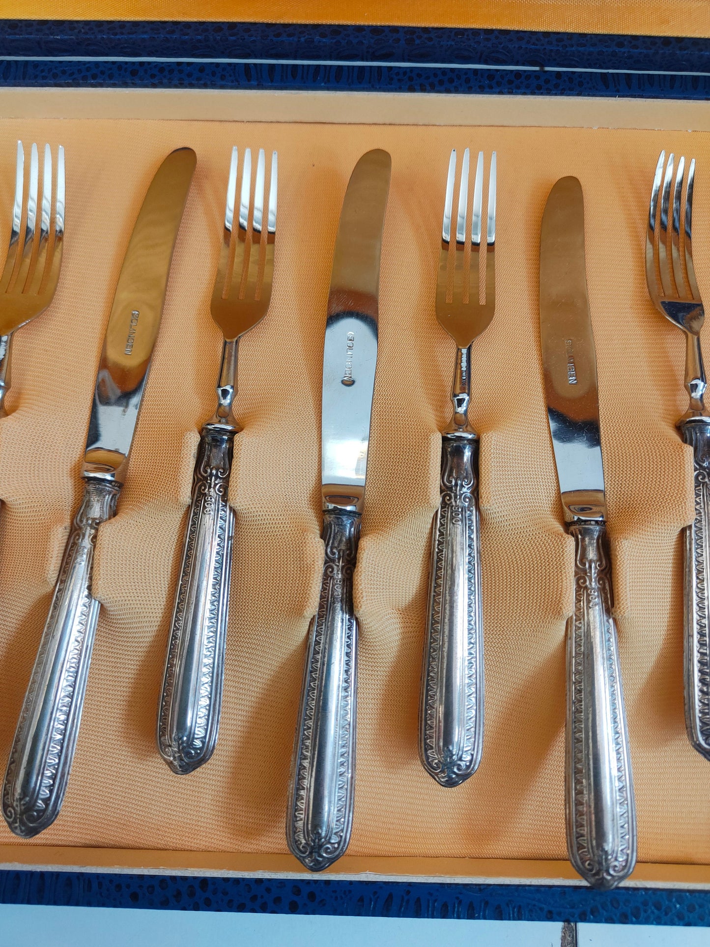 Set di 6 Forchette e 6 Coltelli Vintage in Argento 800