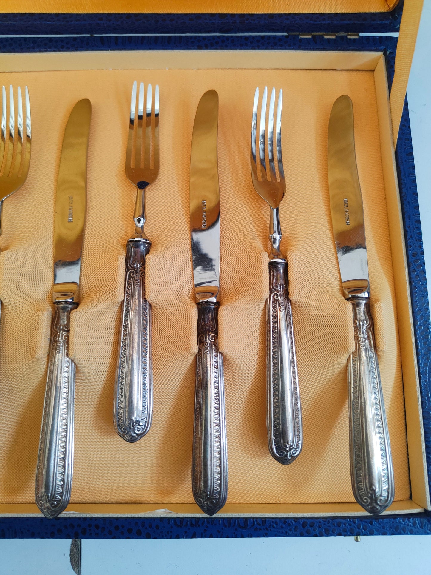 Set di 6 Forchette e 6 Coltelli Vintage in Argento 800